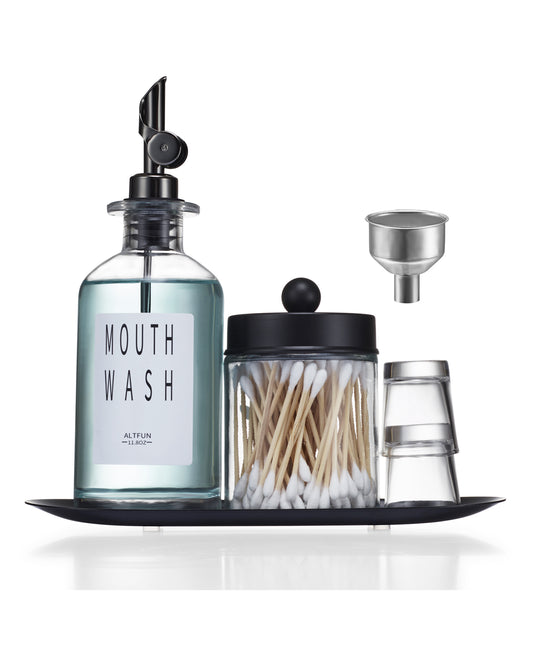 Mouthwash Dispenser for Bathroom with Tray Cups