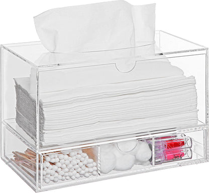 Acrylic Cosmetic Organiser with Tissue Dispenser